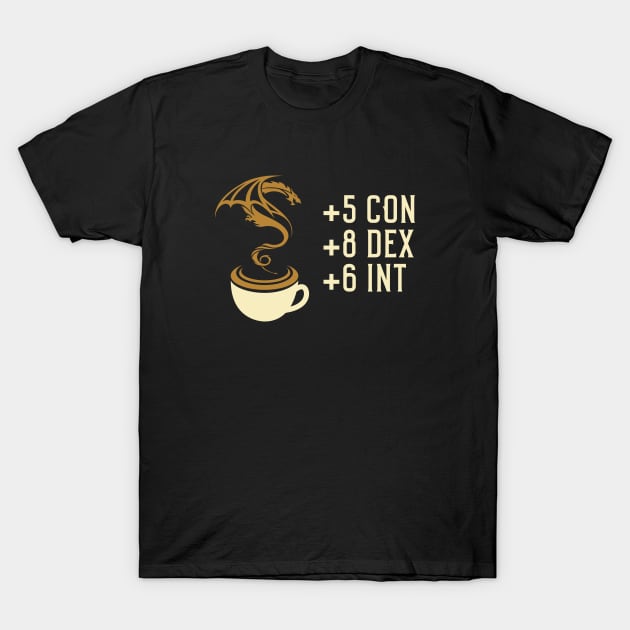 Coffee Stats Magical Item Tabletop RPG Addict T-Shirt by pixeptional